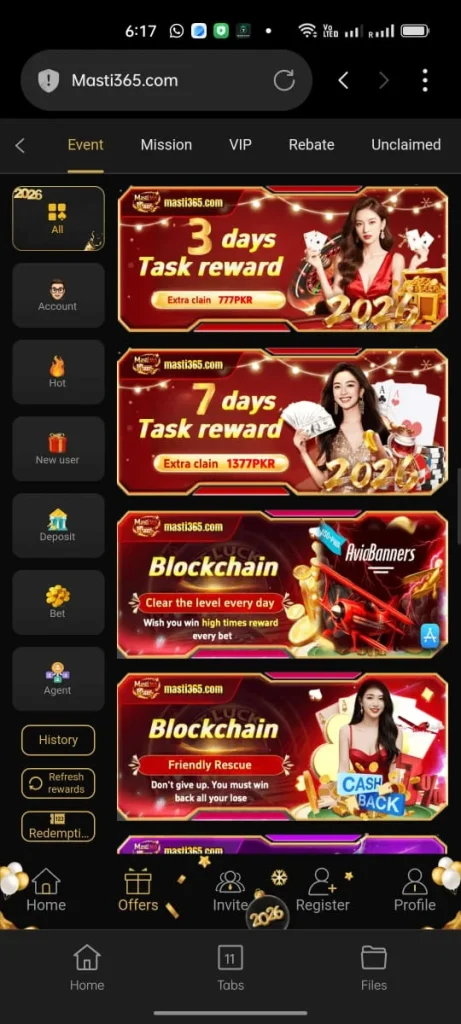 Masti365 Game Bonus And Reward