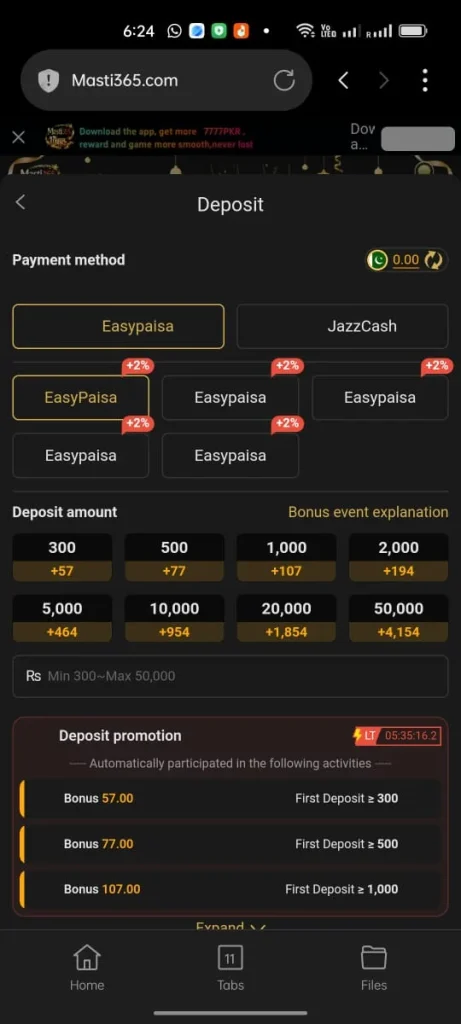 Masti365 Game Deposit